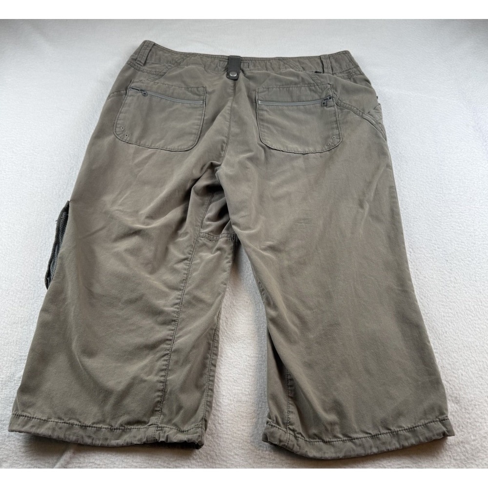 Eddie Bauer Sport Pants Womens 12 Brown Capri Outdoor Hiking Cropped Cargo Nylon - Picture 14 of 15